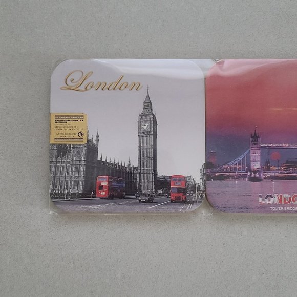 NWT Set of 6 Coasters, London England Themed - Picture 2 of 7